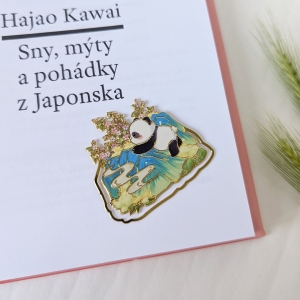 Záložka: panda s horami